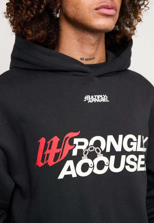 Multiply Spparel Oversize Hoodie INJUSTICE Black Soda Washed Online