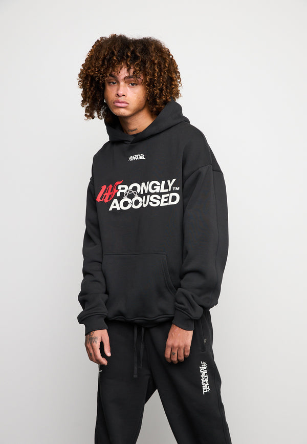 Multiply Spparel Oversize Hoodie INJUSTICE Black Soda Washed Online