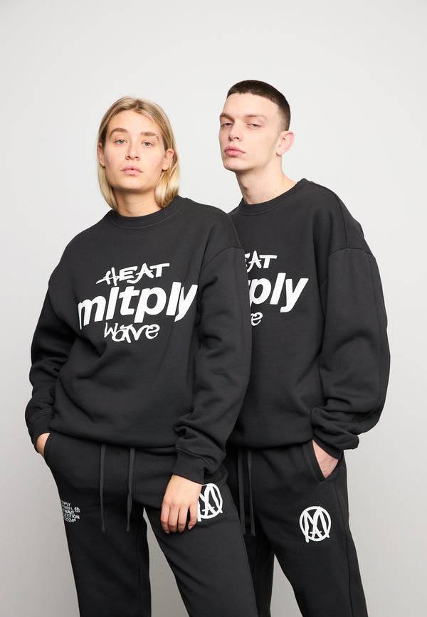 Multiply Spparel Oversize Sweatshirt MLTPLY WAVE Black Soda Washed Outlet