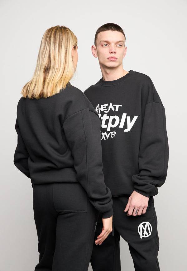 Multiply Spparel Oversize Sweatshirt MLTPLY WAVE Black Soda Washed Outlet