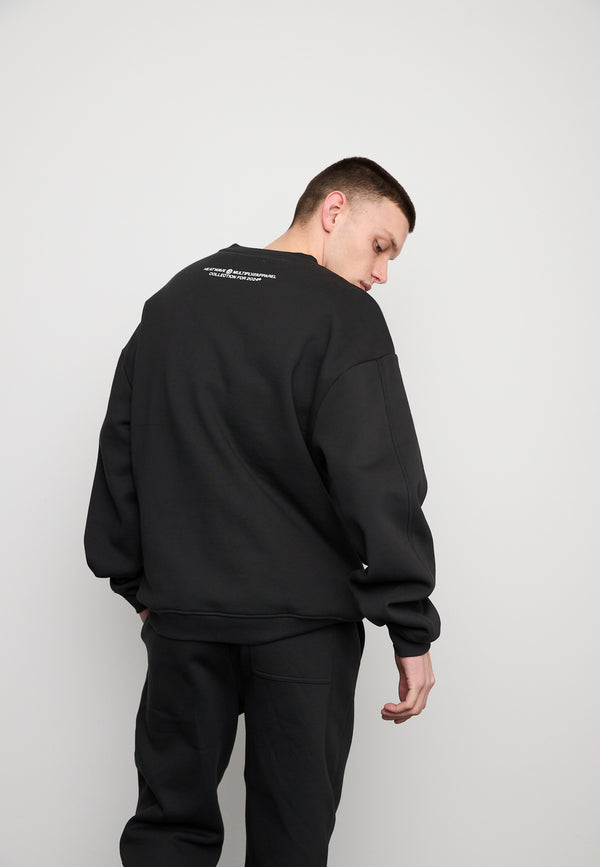 Multiply Spparel Oversize Sweatshirt MLTPLY WAVE Black Soda Washed Outlet