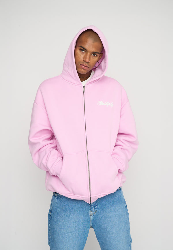 Multiply Spparel Oversize Zip Hoodie OTHER DAYS Pink Lavender im Angebot