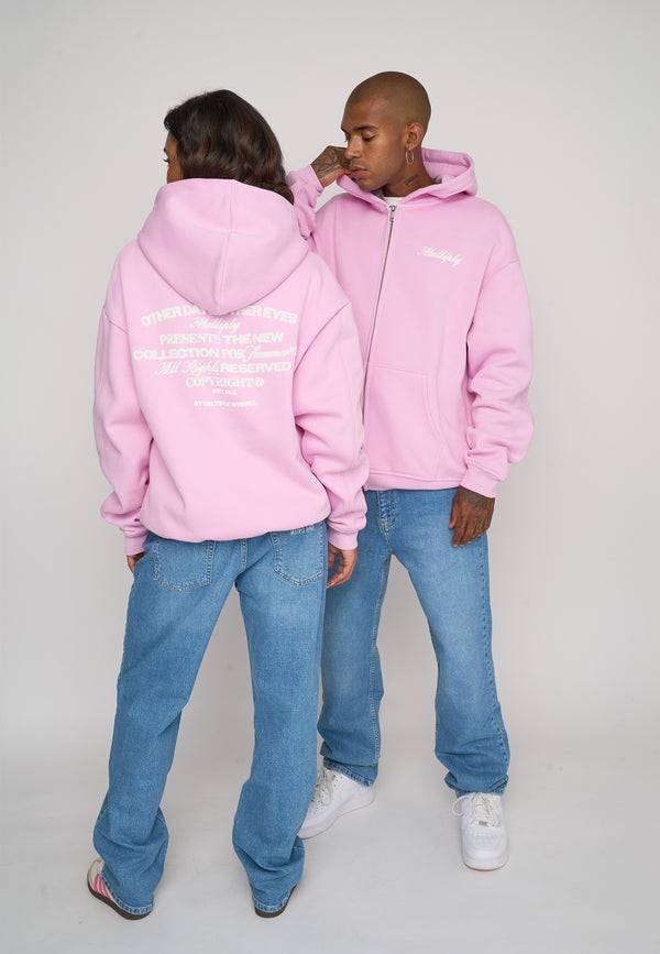 Multiply Spparel Oversize Zip Hoodie OTHER DAYS Pink Lavender im Angebot