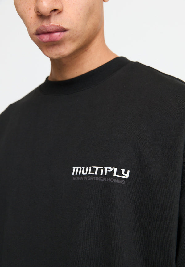 Multiply Spparel Oversize T-Shirt BROKEN IDENTITY Black Soda Washed Auslauf