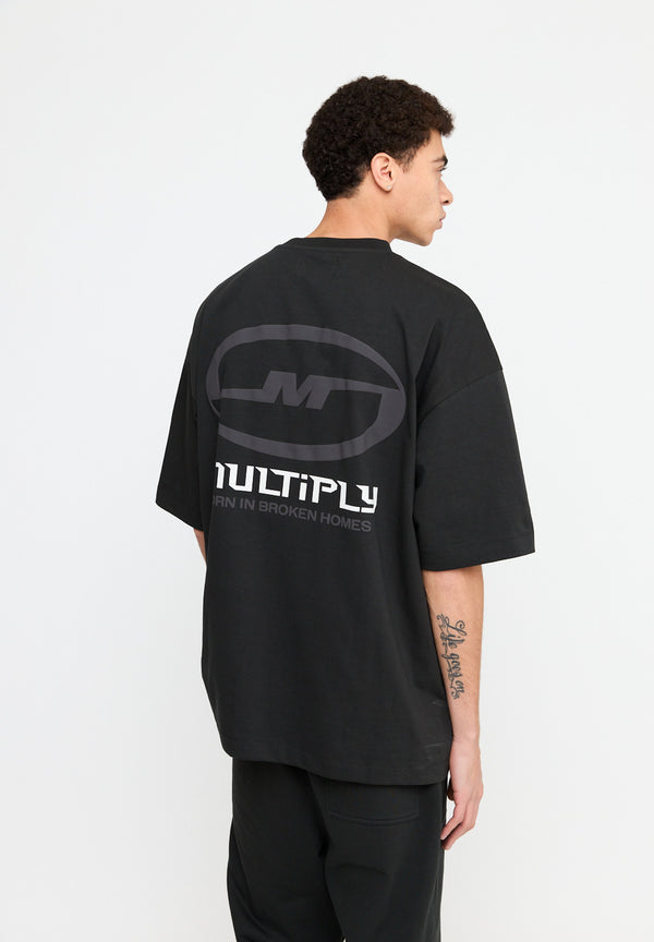 Multiply Spparel Oversize T-Shirt BROKEN IDENTITY Black Soda Washed Auslauf