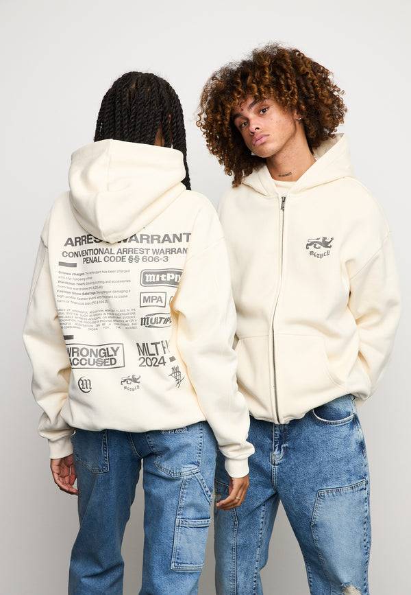 Multiply Spparel Oversize Zip Hoodie WARRANT Egret