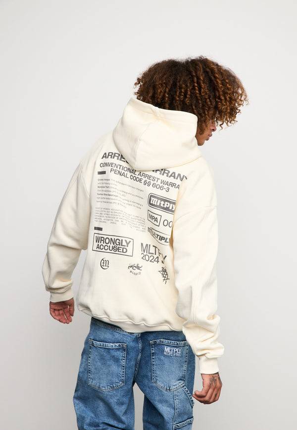 Multiply Spparel Oversize Zip Hoodie WARRANT Egret im Angebot