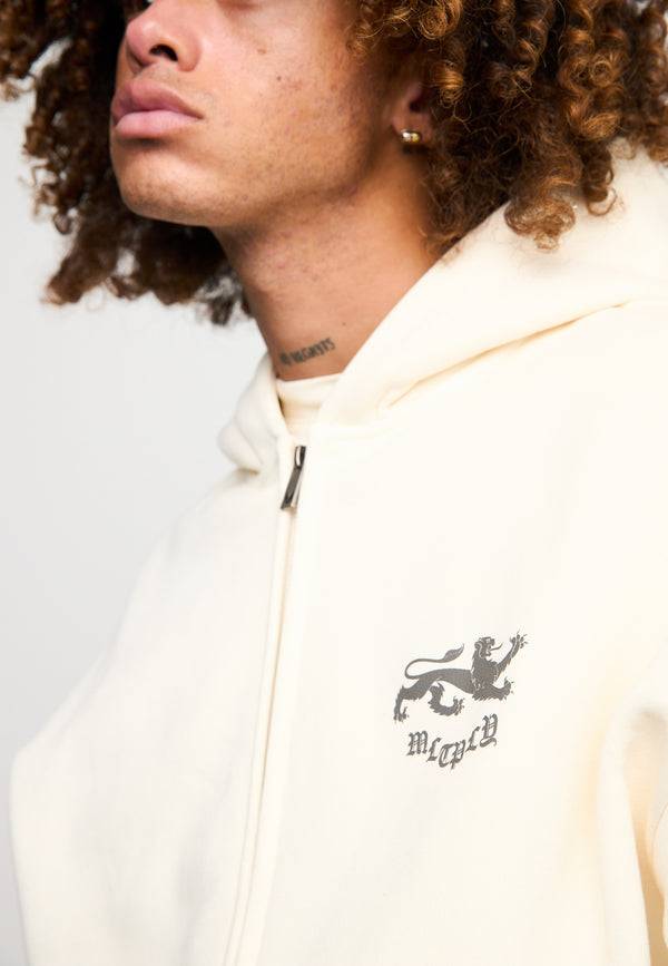 Multiply Spparel Oversize Zip Hoodie WARRANT Egret im Angebot
