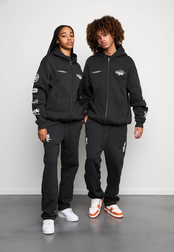 Multiply Spparel Oversize Zip Hoodie TRUTH Black Soda Washed Günstiger Verkauf