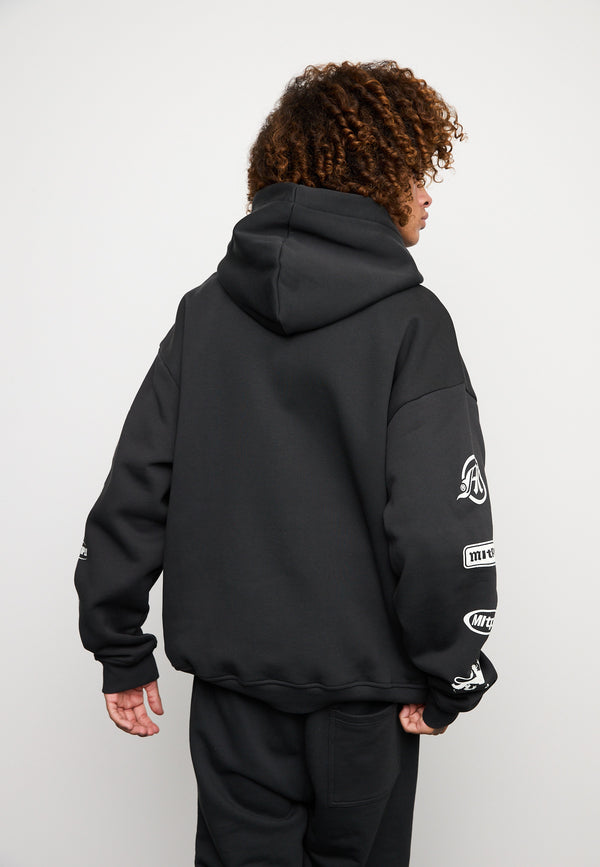 Multiply Spparel Oversize Zip Hoodie TRUTH Black Soda Washed Günstiger Verkauf