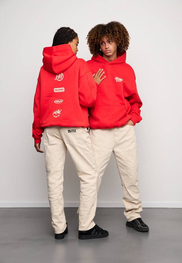 Multiply Spparel Oversize Hoodie JUDGMENT Flame Scarlet Meist gekauft