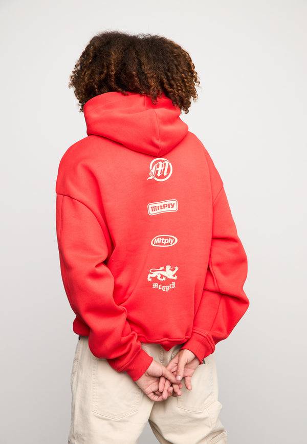 Multiply Spparel Oversize Hoodie JUDGMENT Flame Scarlet Meist gekauft