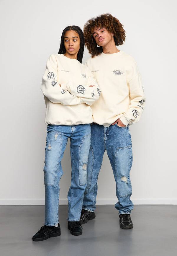 Multiply Spparel Oversize Sweatshirt TRUTH Egret Clearance-Verkauf