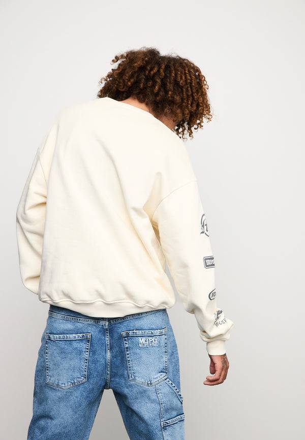 Multiply Spparel Oversize Sweatshirt TRUTH Egret Clearance-Verkauf