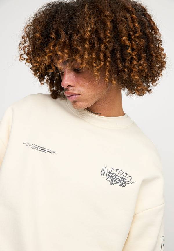 Multiply Spparel Oversize Sweatshirt TRUTH Egret Clearance-Verkauf