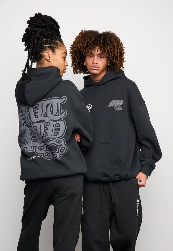 Multiply Spparel Oversize Hoodie FALSEHOOD Black Soda Washed Online