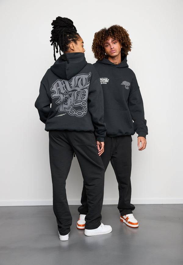 Multiply Spparel Oversize Hoodie FALSEHOOD Black Soda Washed Online