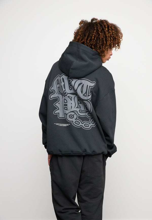 Multiply Spparel Oversize Hoodie FALSEHOOD Black Soda Washed Online