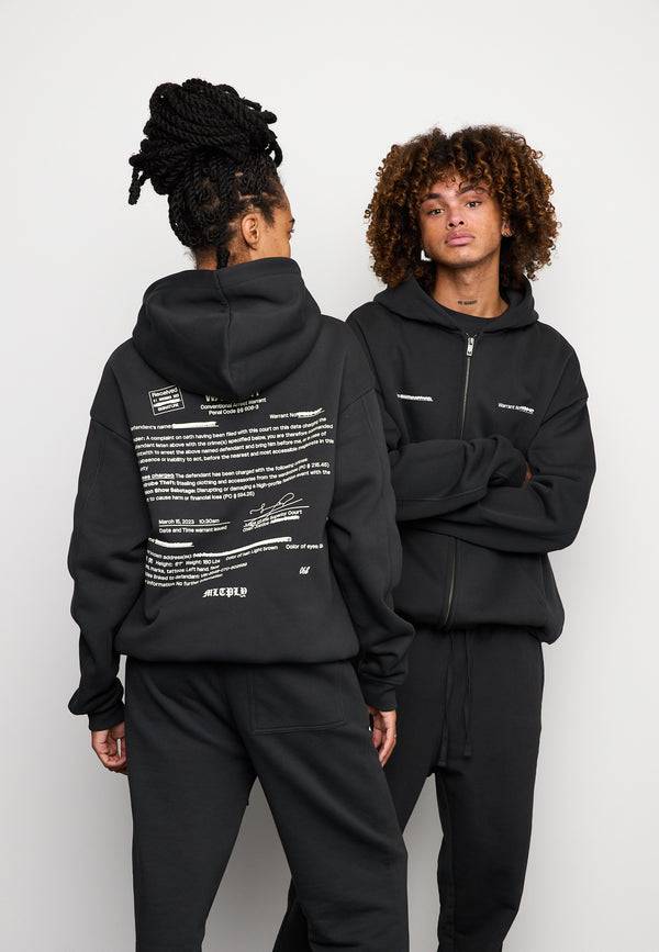 Multiply Spparel Oversize Zip Hoodie SLANDER Black Soda Washed Outlet