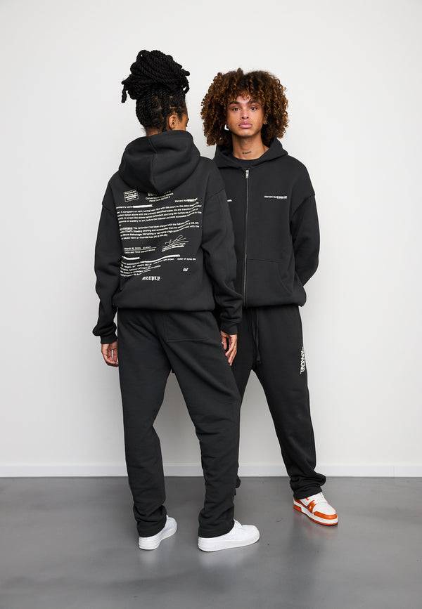 Multiply Spparel Oversize Zip Hoodie SLANDER Black Soda Washed Outlet