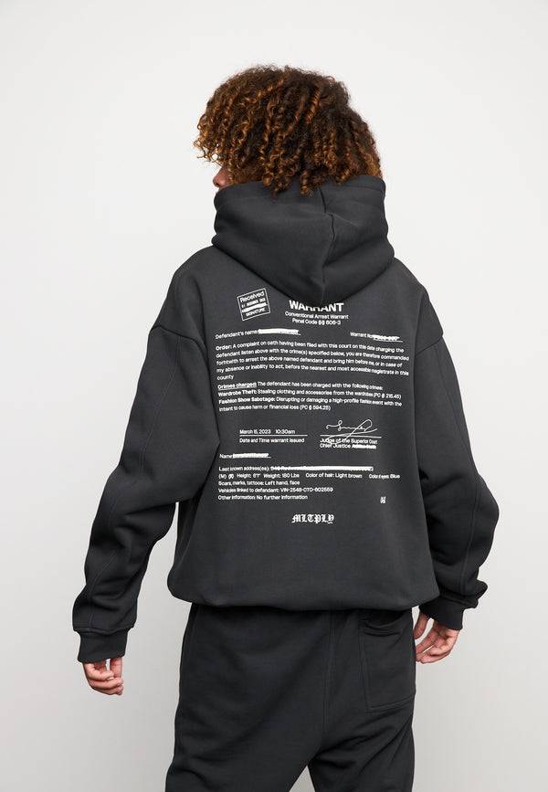 Multiply Spparel Oversize Zip Hoodie SLANDER Black Soda Washed Outlet