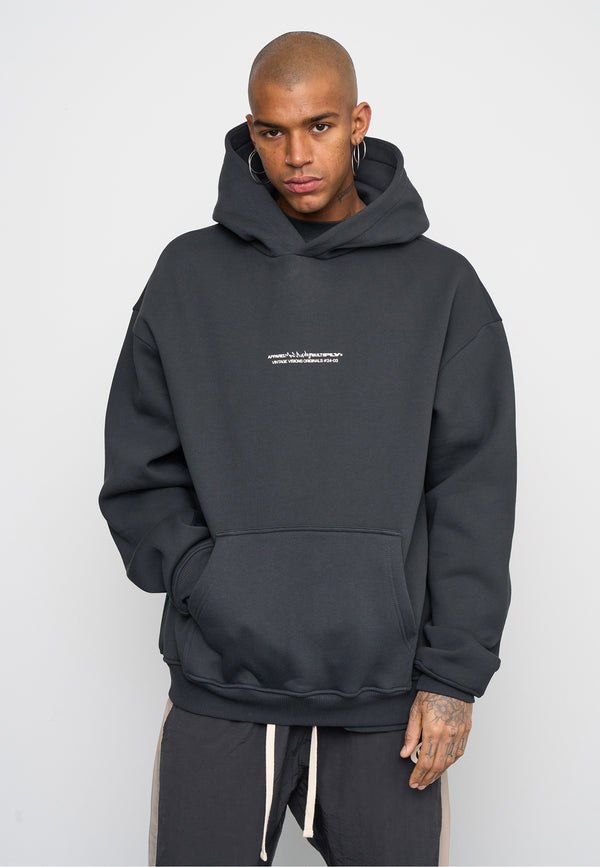 Multiply Spparel Oversize Hoodie V Visions Black Soda Washed im Angebot