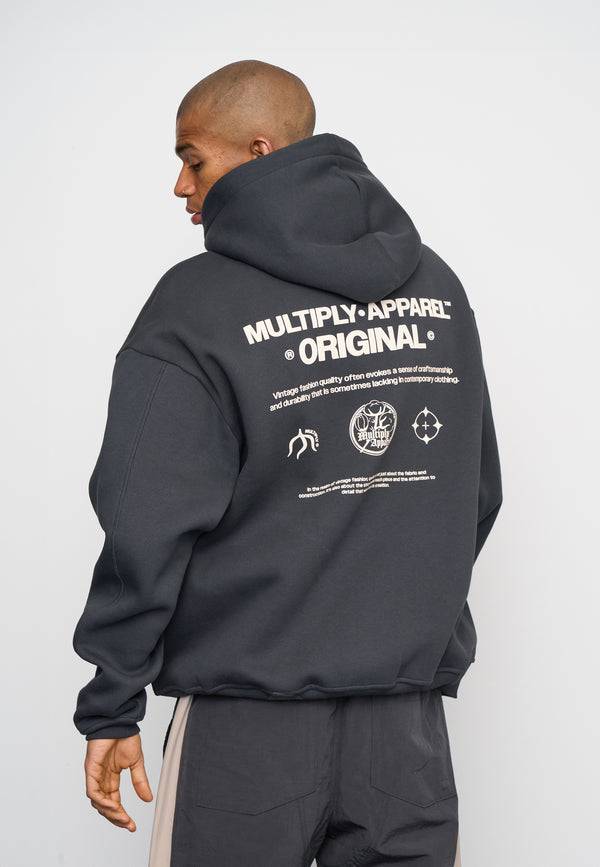 Multiply Spparel Oversize Zip Hoodie ORIGIN Black Soda Washed Günstiger Verkauf