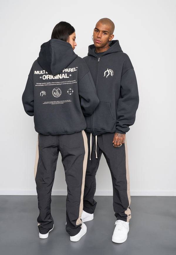 Multiply Spparel Oversize Zip Hoodie ORIGIN Black Soda Washed Günstiger Verkauf