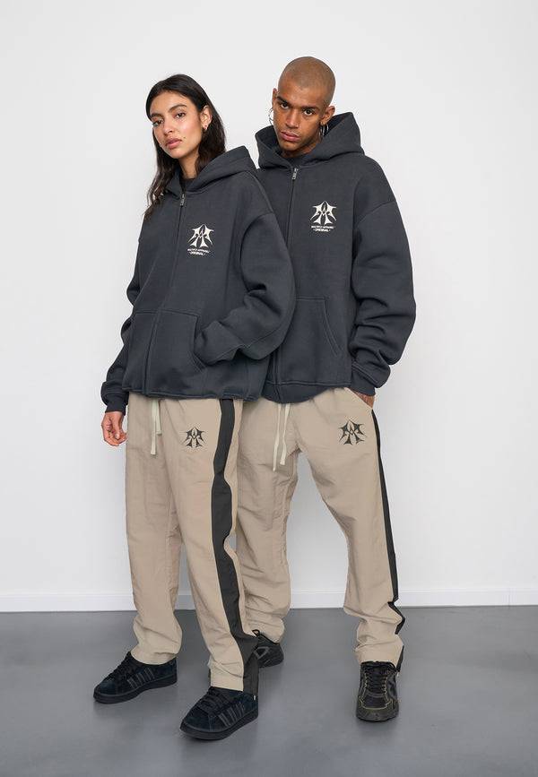 Multiply Spparel Oversize Zip Hoodie SKETCH Black Soda Washed Fabrikverkauf