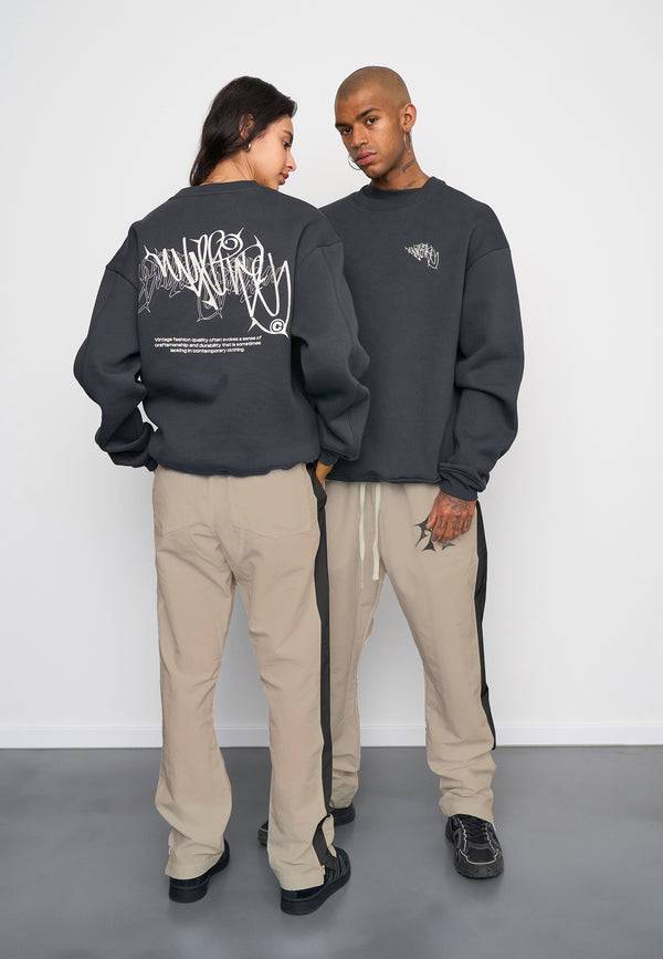 Multiply Spparel Oversize Sweatshirt THORNES Black Soda Washed Meist gekauft
