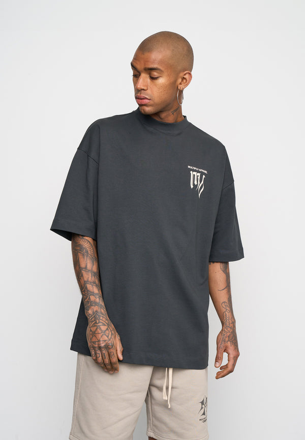Multiply Spparel Oversize T-Shirt KICKFLIP Black Soda Washed Outlet