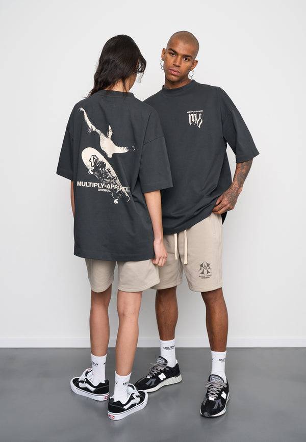 Multiply Spparel Oversize T-Shirt KICKFLIP Black Soda Washed Outlet