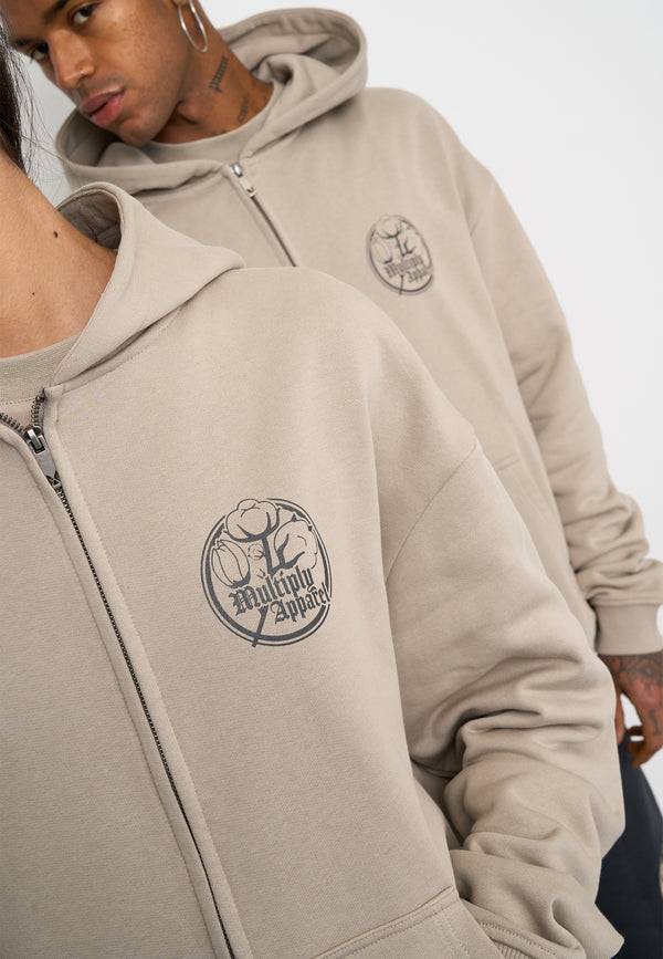 Multiply Spparel Oversize Zip Hoodie ANTIQUE Vintage Khaki Verkauf