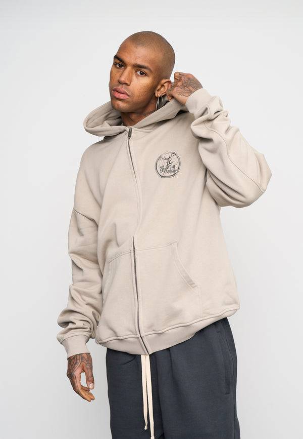 Multiply Spparel Oversize Zip Hoodie ANTIQUE Vintage Khaki Verkauf