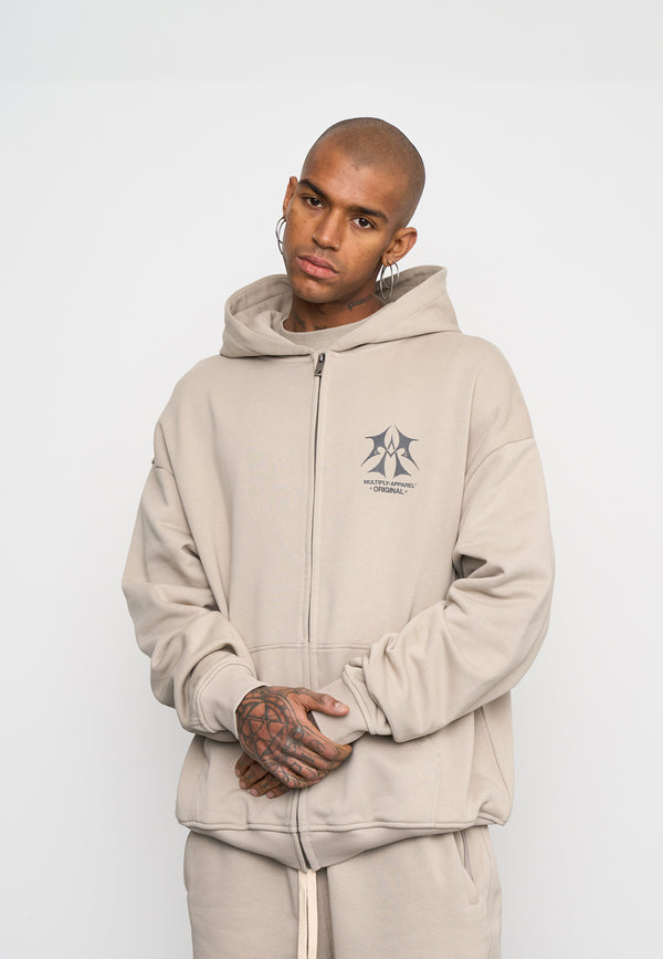 Multiply Spparel Oversize Zip Hoodie SKETCH Vintage Khaki Angebote