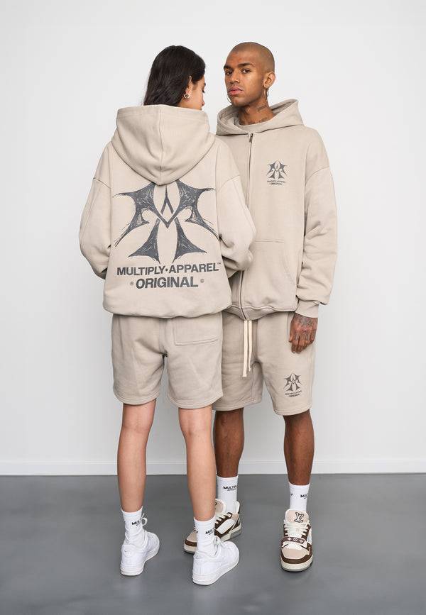 Multiply Spparel Oversize Zip Hoodie SKETCH Vintage Khaki Angebote