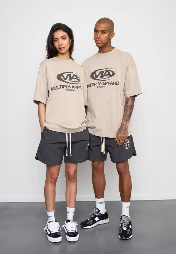 Multiply Spparel Oversize T-Shirt GRIND Vintage Khaki Hotsell