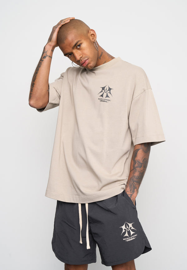 Multiply Spparel Oversize T-Shirt SKETCH Vintage Khaki im Angebot