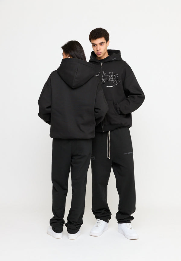 Multiply Spparel Oversize Zip Hoodie LONELINESS Black Soda Washed Meist gekauft