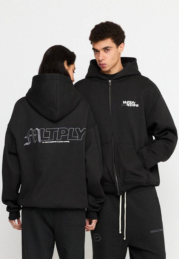 Multiply Spparel Oversize Zip Hoodie IMPACT Black Soda Washed Blitzverkäufe