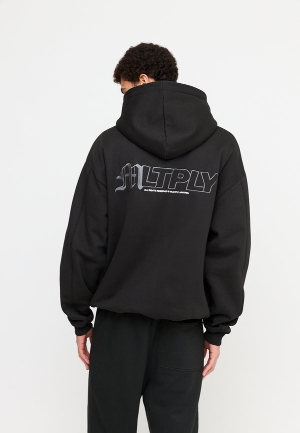 Multiply Spparel Oversize Zip Hoodie IMPACT Black Soda Washed Blitzverkäufe