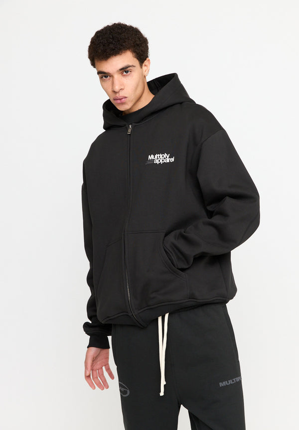 Multiply Spparel Oversize Zip Hoodie IMPACT Black Soda Washed Blitzverkäufe