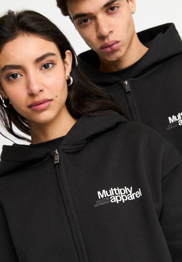 Multiply Spparel Oversize Zip Hoodie IMPACT Black Soda Washed Blitzverkäufe
