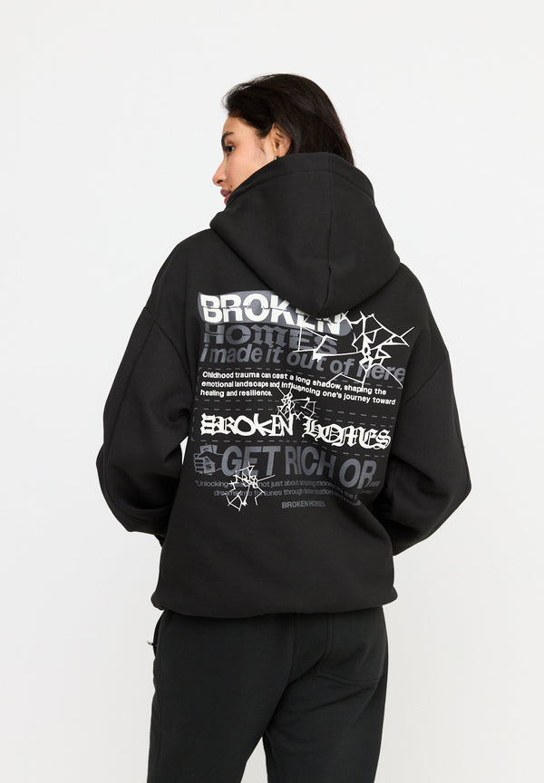 Multiply Spparel Oversize Zip Hoodie CUSTODY Black Soda Washed Kostenloser Versand