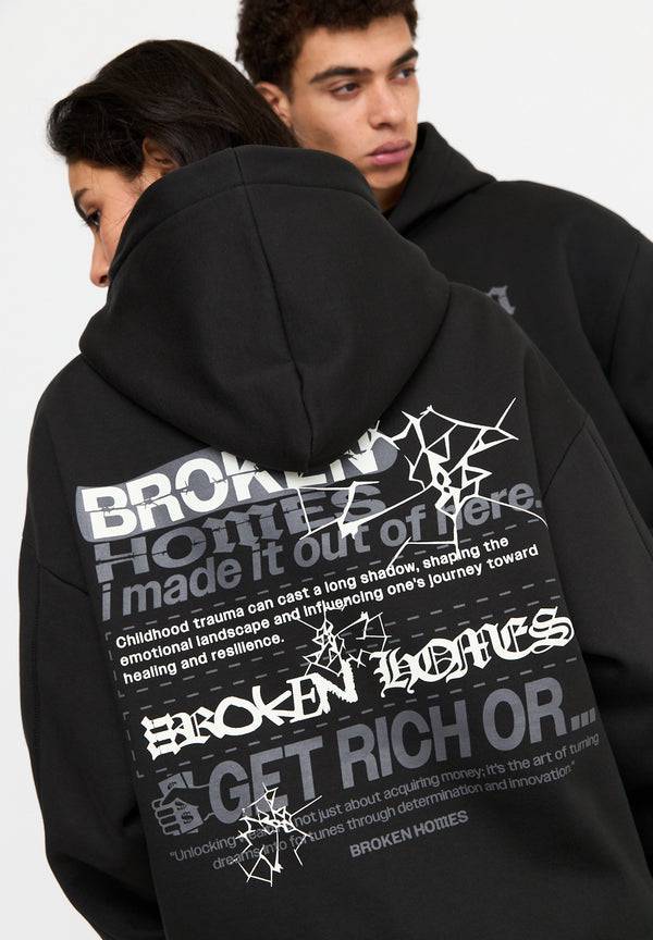 Multiply Spparel Oversize Zip Hoodie CUSTODY Black Soda Washed Kostenloser Versand