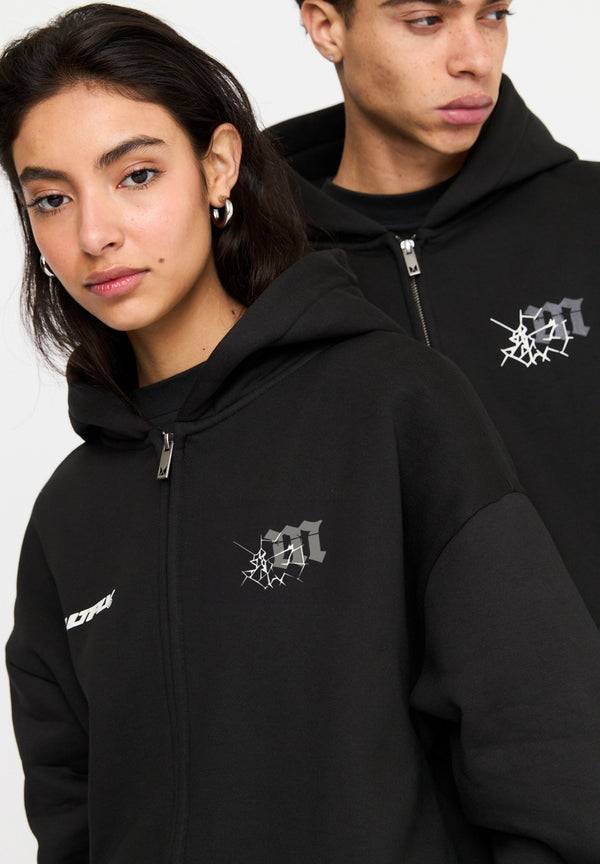 Multiply Spparel Oversize Zip Hoodie CUSTODY Black Soda Washed Kostenloser Versand