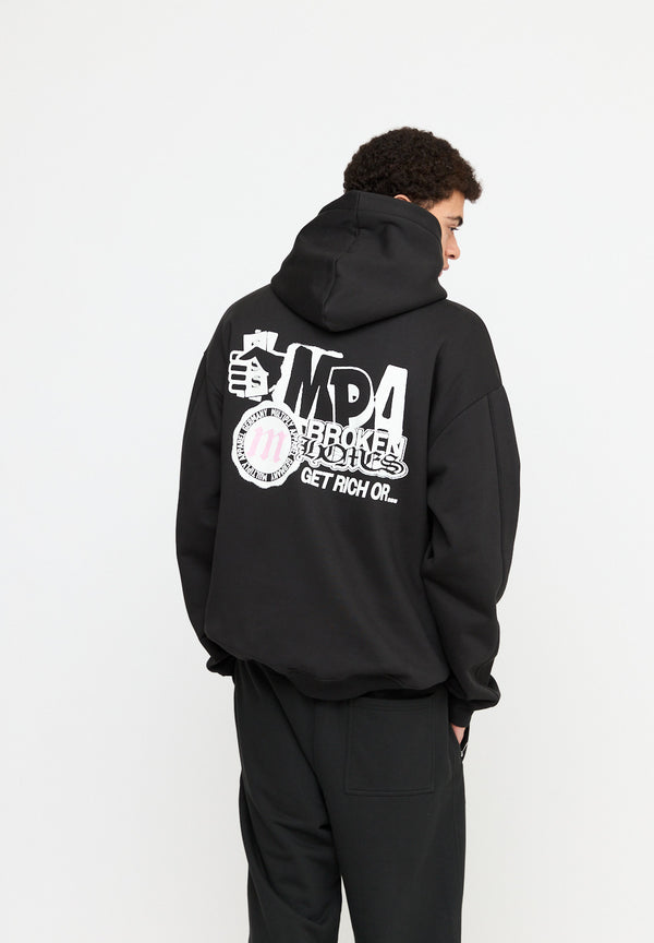 Multiply Spparel Oversize Hoodie SEPARATION Black Soda Washed Limitierter Zeitrabatt