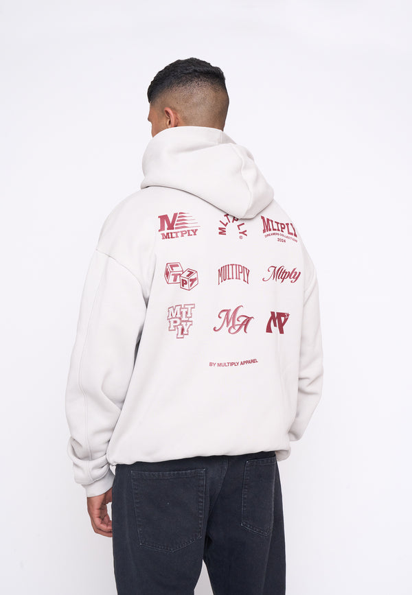 Multiply Spparel Oversize Zip Hoodie COMPETITION Dove Rabatt