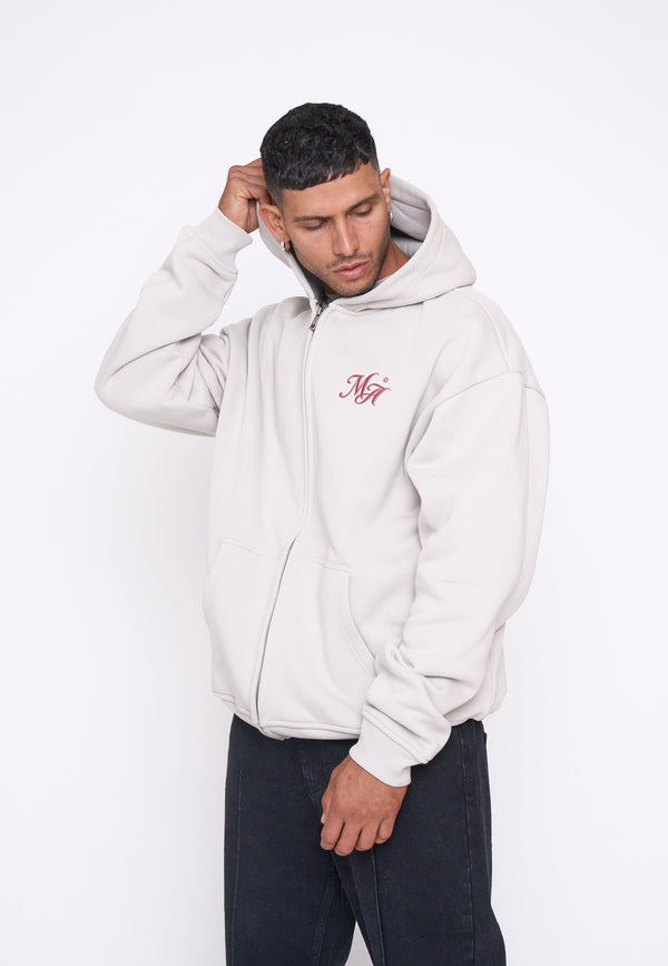 Multiply Spparel Oversize Zip Hoodie COMPETITION Dove Rabatt