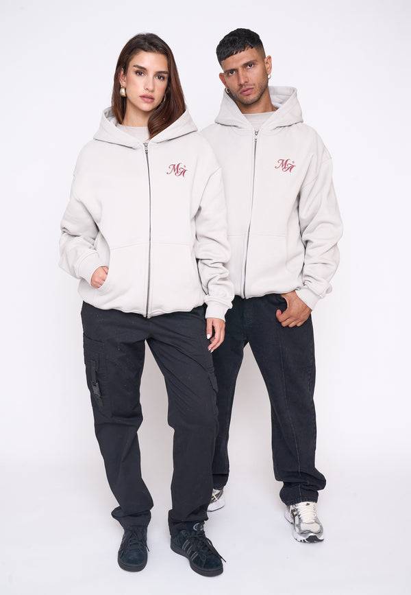 Multiply Spparel Oversize Zip Hoodie COMPETITION Dove Rabatt